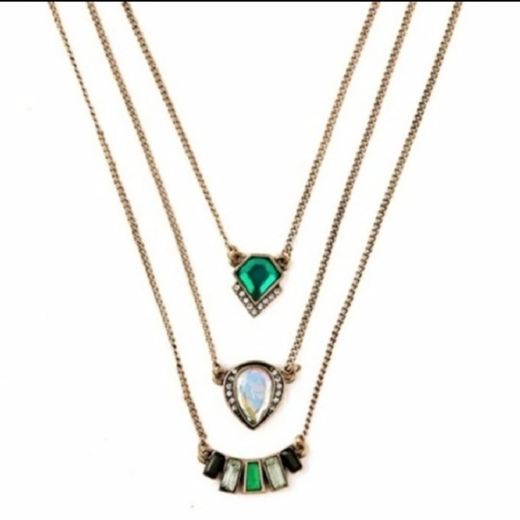 Three Layer Stone Necklace - Picture 2 of 4